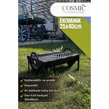 Katlanır Pratik Mangal Deri Kılıf Hediyeli Ekominik Katlanır Barbekü Kamp Mangal 