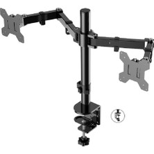 Desfree LB-MT022 10-32" MASAÜSTÜ İKİLİ MONİTÖR KOLU - AMORTİSÖRSÜZ DAYANIKLI TASARIM