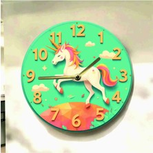 AA Shop At Hayvan Renkli Baskı Desenli Sayılı Hediyelik Ahşap Sessiz Tablo Duvar Saati 703