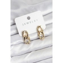 Zemira Home Pirinç Gold Renk Zincir Model Kadın Küpe