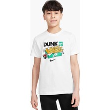 Nike Sportswear Cotton Dunk Kids Tee White Baskılı Unisex Çocuk Tişört Beyaz