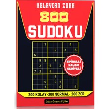 Enine Boyuna Eğitim Kolaydan Zora 800 Sudoku Spiralli Büyük Boy Kitabı (Cevaplarıyla)