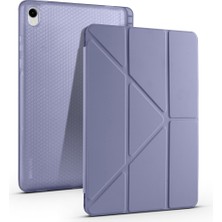 Sionel Galaxy Tab S11 Kılıf Zore Tri Folding Kalem Bölmeli Standlı Kılıf - Mor