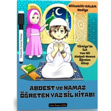 Enine Boyuna Eğitim Abdest ve Namaz Öğreten Yaz Sil Kitabı (Laminasyonla Kaplı)
