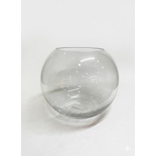 Gfsmore Şeffaf Cam Top Vazo  (21X24 Cm)