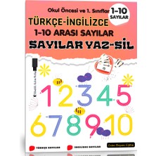 Enine Boyuna Eğitim Okul Öncesi Sayılar Yaz-Sil Kitabı (Türkçe-Ingilizce)