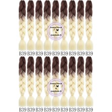 X-Pression Afrika Örgüsü Ombreli Sentetik Saç 100 gr Kumral Kahve - Platin Sarı B39