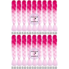 X-Pression Afrika Örgüsü Ombreli Sentetik Saç 100 gr Neon Pembe - Şeker Pembesi B40