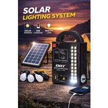 HMO Store Solar Panelli /ledli Güneş Enerjili Radyo Usb/ 3 Adet Ampul Şarjlı (Solar 9V)