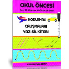 Enine Boyuna Eğitim Okul Öncesi Kodlamalı Çizgi Çalışmaları Yaz-Sil Kitabı