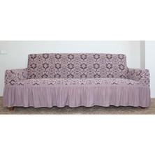 Altınkoza Jakarlı Damask Koltuk Örtüsü Maxi Çekyat (3+3)-gül Kurusu