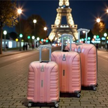 Kapella Accord Kırılmaz Pp Valiz Pudra Pembe 3'lü Set