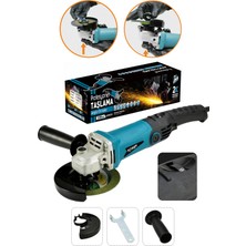 Power Black Avuç Içi Taşlama Makinası 6 Kademeli Uzun Kuyruk Devir Ayarlı 125 mm Mavi