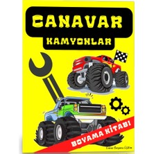 Enine Boyuna Eğitim Canavar Kamyonlar Boyama Kitabı (Herkes Için)
