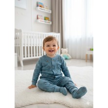 Gültekin Bebe Miniworld Erkek 6-24 Aylık Uzay Baskılı Çıtçıtlı Pijama TAKIMI-18836169 - Mavi