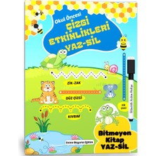 Enine Boyuna Eğitim Okul Öncesi Çizgi Etkinlikleri Yaz-Sil Kitabı