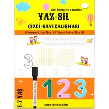 Enine Boyuna Eğitim Okul Öncesi Yaz-Sil Çizgi Sayı Çalışması Kitabı