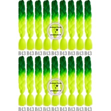 X-Pression Afrika Örgüsü Ombreli Sentetik Saç 100 gr Yeşil - Neon Yeşil B43