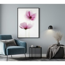 Rosa Art Metal Çerçeveli Gerçek Camlı Tablo |soyut,minimalist Mor Çiçek | Yüksek Çözünürlüklü Çerçeveli Poster