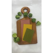 Papatya Desenli Tekrar Kullanılabilen Doğal Balmumlu (Balmumu) Gıda Saklama Kumaş Bez 3’lü