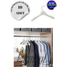 10 Adet Ev Tipi 44 cm Soft Beyaz Plastik Ceket Askısı Buluz Askısı Elbise Askısı Kıyafet Askısı