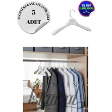 5 Adet Ev Tipi 44 cm Soft Beyaz Plastik Ceket Askısı Buluz Askısı Elbise Askısı Kıyafet Askısı