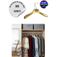 10 Adet Ev Tipi 38 cm Gold Plastik Ceket Askısı Buluz Askısı Elbise Askısı Kıyafet Askısı