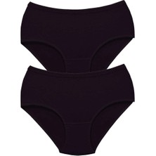 Çamaşır Kenti 2 Adet Tutku Kadın Yüksek Bel Bato Kalın Lastik Külot Siyah