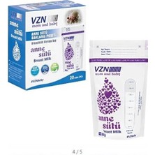 Vzn Süt Saklama Poşeti 25'li 5 Paket (100 Poşet)