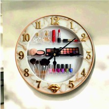 AA Shop Makyaj Renkli Baskı Desenli Sayılı Hediyelik Ahşap Sessiz Tablo Duvar Saati 741