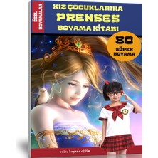 Enine Boyuna Eğitim Kız Çocuklarına Prenses Boyama Kitabı (80 Süper Kaliteli Boyamalar)