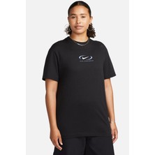 Nike Sportswear Loose Fit Tee Bfoosh Kadın Pamuklu Bol Kesim Tişört Siyah