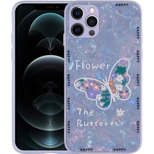 StilStoreTr iPhone 12 Pro Kılıf Desenli Sert Silikon Stsr Mumila Kapak-Lilac Flower