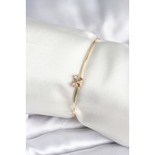 Zemira Home Renkli Kelebek Figür Gold Renk Pirinç Kadın Bileklik