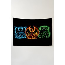 Charmbi Pokemon Duvar Örtüsü – Çok Renkli Anime Temalı Kumaş Oda Dekoru Tapestry