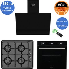 Eminçelik ve Afm Tech Markalı /blackons  Turbolu Siyah  Ankastre Set ( 31 222 + FM7700 + FM3400 )