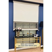 Volper Mekanik LZR130 Çift Renkli Lazer Kesim Stor Perde Açık Krem Renk ( Bronz Çıta )