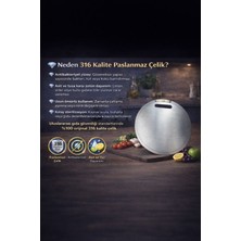 HappyPek Center 316 Kalite Krom Paslanmaz Kesme Tahtası