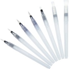 Acuto 6'lı Paket Su Hazneli Doldurulabilir Sulu Boya Fırçası Esnek Sentetik Kıllar ile Hobi ve Sanat İçin