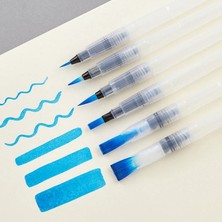 Acuto 6'lı Paket Su Hazneli Doldurulabilir Sulu Boya Fırçası Esnek Sentetik Kıllar ile Hobi ve Sanat İçin