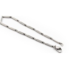 Sose Moda Melon Model Erkek Çelik Zincir Bileklik – Gümüş Renk, 2 mm Ince Tasarım