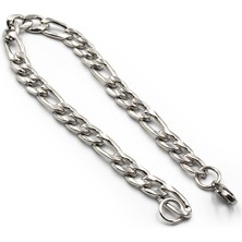 Sose Moda Figaro Model Erkek Çelik Zincir Bileklik – Gümüş Renk, 8 mm Genişlik