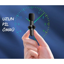 Şıktek Apple Ikili Kablosuz Yaka Mikrofonu-Iphone Bluetooth Yaka Mikrofonu 2 Adet