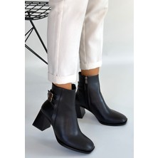 Shoegar Kanda Siyah Cilt Topuklu Bot