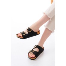 Sibel Gürel P-101 Siyah Günlük Birkenstock Kadın Terlik