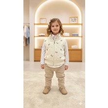 Gültekin Bebe Miss Elitte Fiyonk Yelekli 3 Lü Takım 9-24 AYLIK-997921 - Krem