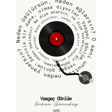 Fuart.Co Orhan Gencebay Vazgeç Gönlüm Şarkı Sözleri Dijital Baskı Poster (Çerçevesiz) Tsfu