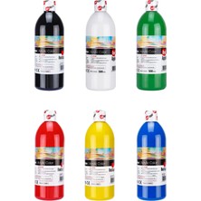 Red Apple 6 x 500 gr Akrilik Boya Seti Karışık Renkler 6 Ana Renk Canlı Renkler Ahşap Boyama Tuval Boyama