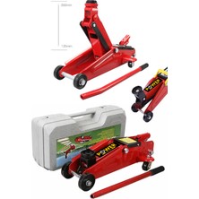 Power Black 2 Yıl Germany 2 Ton Arabalı Tekerlekli Hidrolik Timsah Kriko Kutulu Çantalı Powerblack Makine Kriko