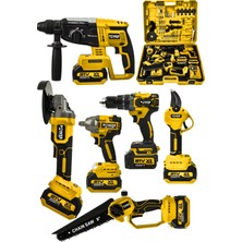 Power Black Pro 21V Darbeli Kömürsüz 6'lı Set K.d. Hilti-Taşlama-Testere-Makas-Matkap Vidalama-Somun Sıkma Sök